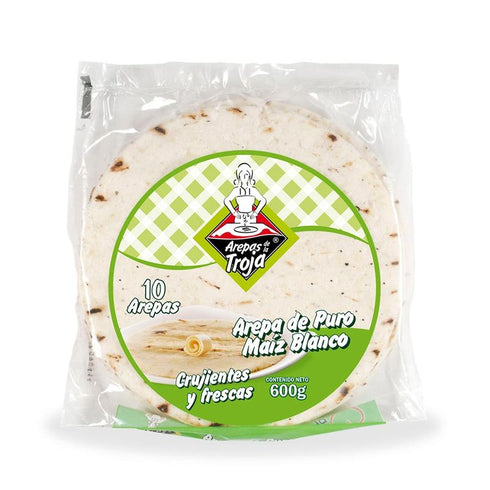 arepa troja 10u 600g minitela blanca